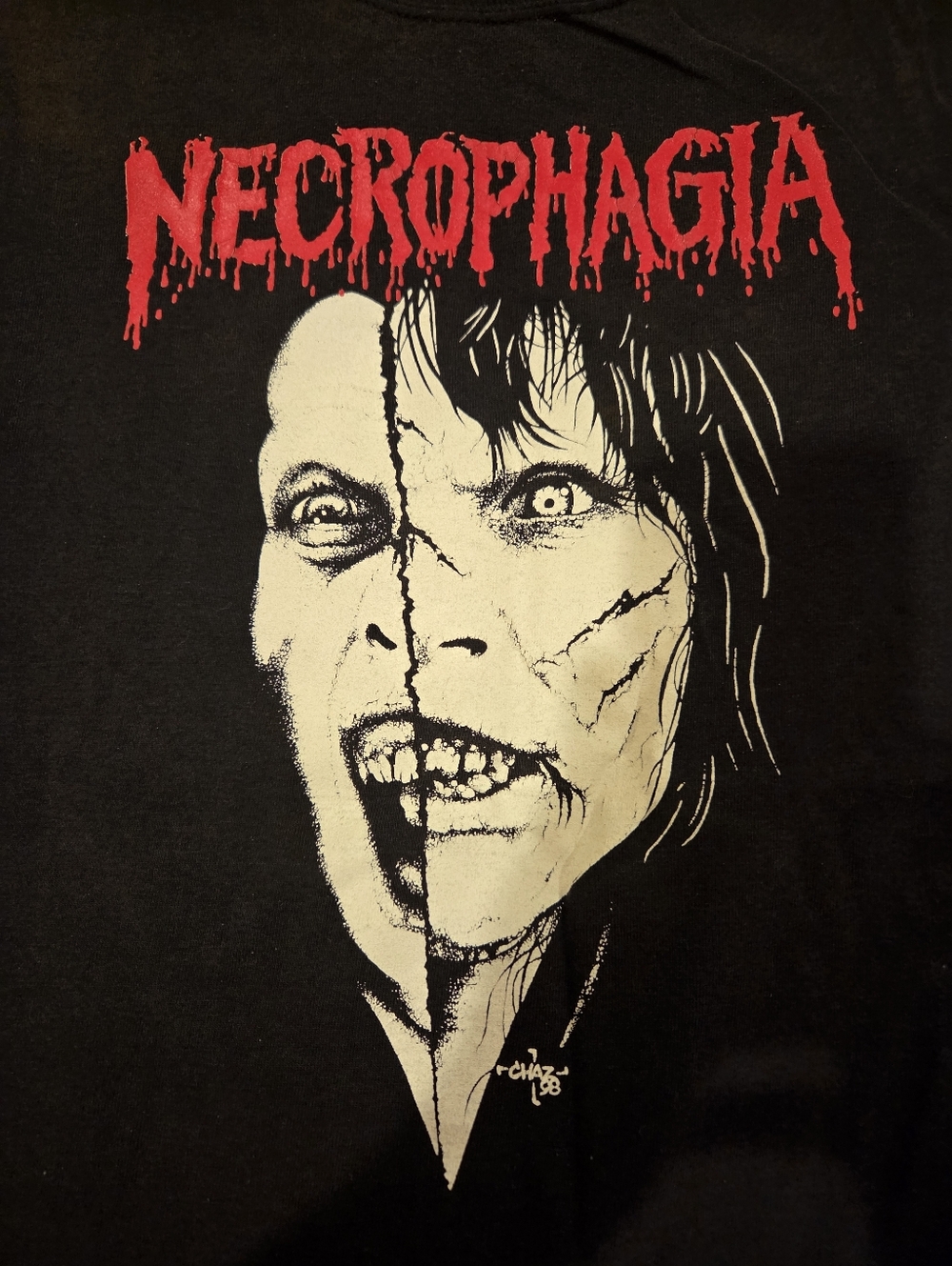 ☠️NECROPHAGIA - "DEEP INSIDE I PLANT THE DEVIL'S SEED" - VINTAGE - MENS SIZE XL
